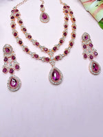 Thumbnail for Jewel City Teardrop Bridal Necklace Set with Earrings & Maang Tikka - Ethnic Wedding Jewelry for Brides & Parties