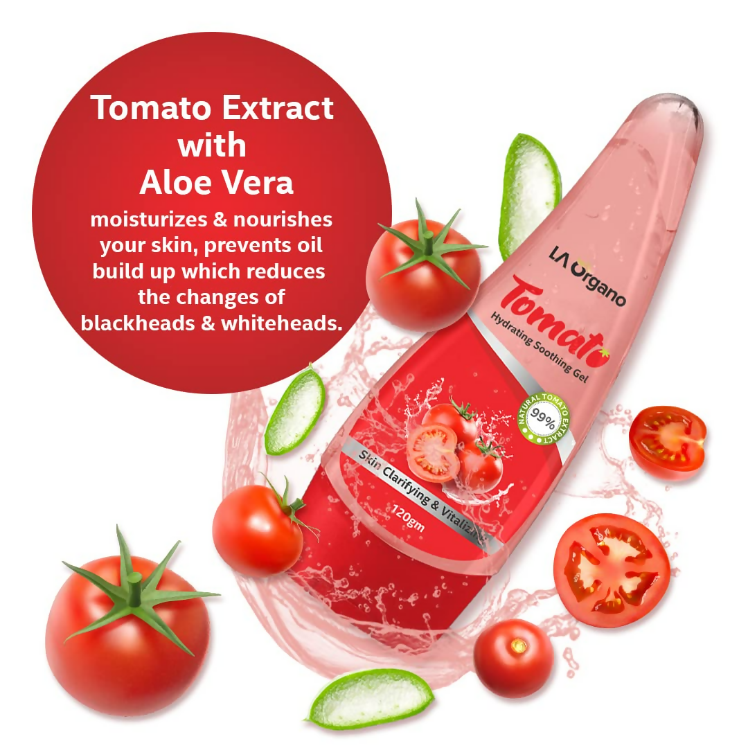 LA Organo Tomato Hydrating Soothing Gel with Vitamin E & Aloevera Extract - Distacart