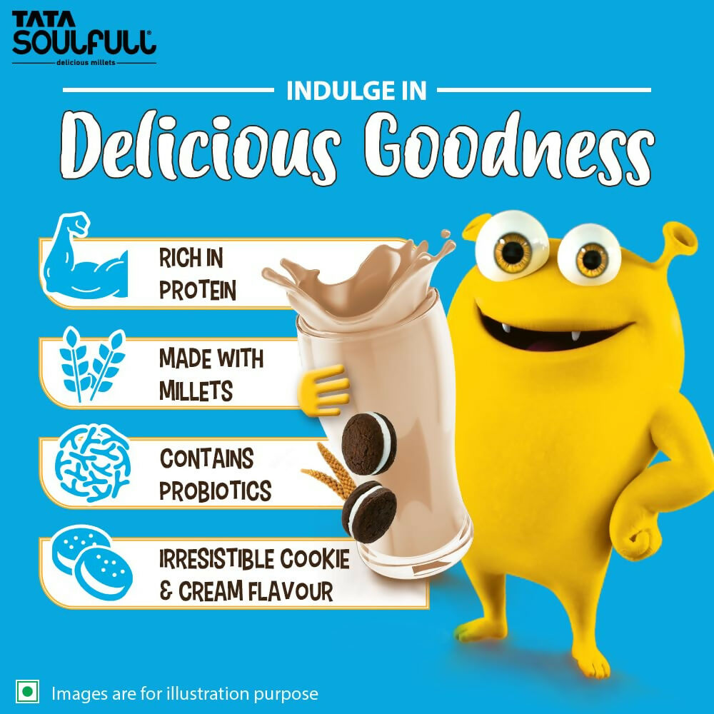 Tata Soulfull Nutri Drink+ For Kids With Millets - Cookie & Cream Flavor - Distacart