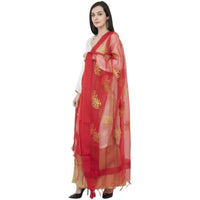 Thumbnail for A R SILK TISSUE ZARI EMB. Fancy Dupatta Mehroon Color Dupatta or Chunni