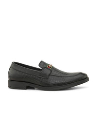 Thumbnail for House of Pataudi Men leather Textured Formal Loafers