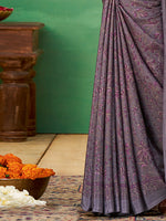 Thumbnail for NOZ2TOZ Women's Crepe Mauve Printed Designer Saree With Blouse Piece - Distacart