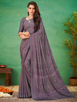 Thumbnail for NOZ2TOZ Women's Crepe Mauve Printed Designer Saree With Blouse Piece - Distacart