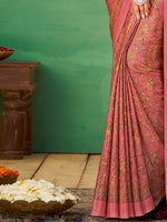 Thumbnail for NOZ2TOZ Women's Crepe Pink Printed Designer Saree With Blouse Piece - Distacart