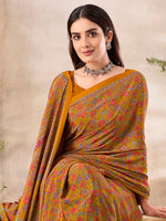 Thumbnail for NOZ2TOZ Women's Crepe Mustard Printed Designer Saree With Blouse Piece - Distacart