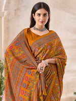 Thumbnail for NOZ2TOZ Women's Crepe Mustard Printed Designer Saree With Blouse Piece - Distacart