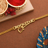 Thumbnail for trueBrowns Gold Tone ROCKSTAR Rakhi