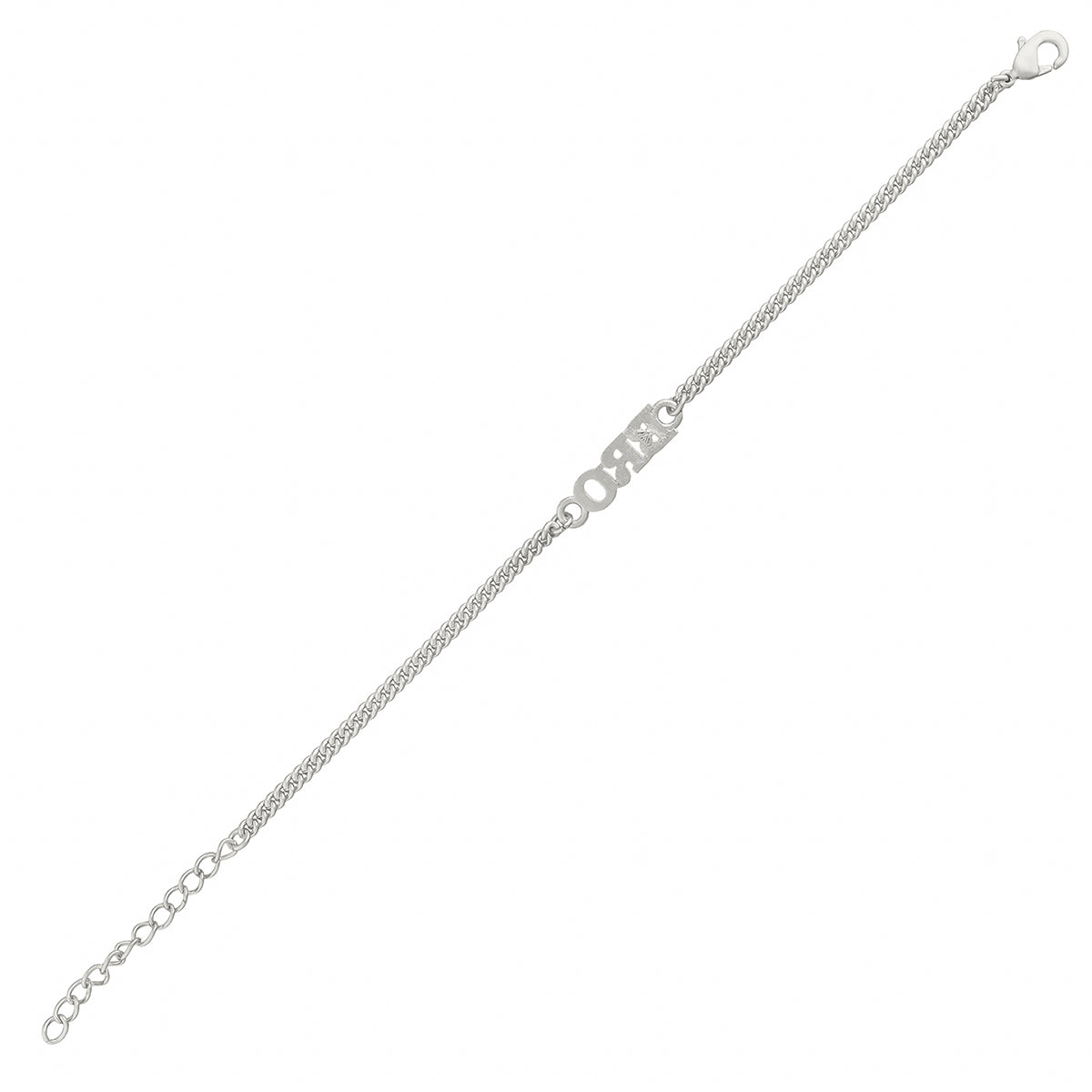 trueBrowns Silver Tone Fashionable BRO Bracelet Rakhi