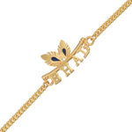 Thumbnail for trueBrowns Peacock Feather Motif Gold Tone Bhai Rakhi - Distacart