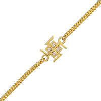 Thumbnail for trueBrowns Auspicious Swastik Gold Plated Bracelet Style Rakhi