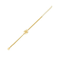 Thumbnail for trueBrowns Auspicious Swastik Gold Plated Bracelet Style Rakhi