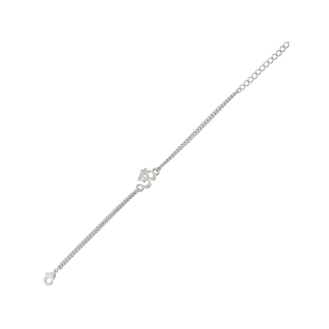 trueBrowns Auspicious Om Silver Tone Bracelet Style Rakhi