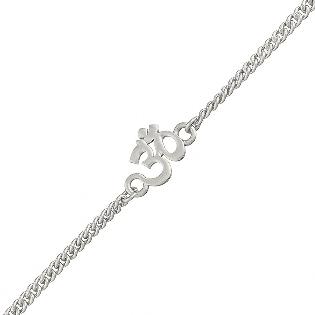 trueBrowns Auspicious Om Silver Tone Bracelet Style Rakhi