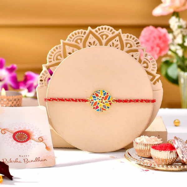 trueBrowns X Voylla Abstract Mosaic Multi-Color Enamel Rakhi For Brother - Distacart