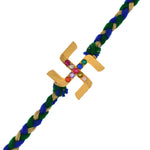Thumbnail for trueBrowns X Voylla Gold Navratan Swastik Rakhi For Brother - Distacart