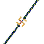 Thumbnail for trueBrowns X Voylla Gold Navratan Swastik Rakhi For Brother - Distacart