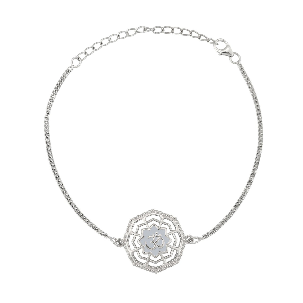 trueBrowns Sterling Silver Filigree Om Rakhi