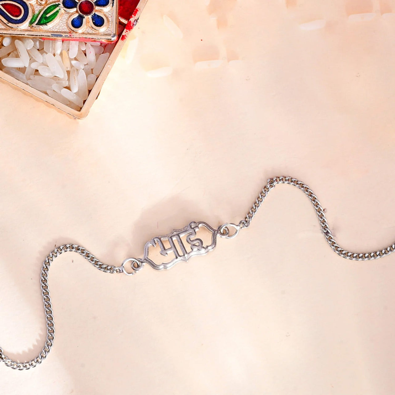 trueBrowns Sterling Silver "Bhai" Inscribed Rakhi