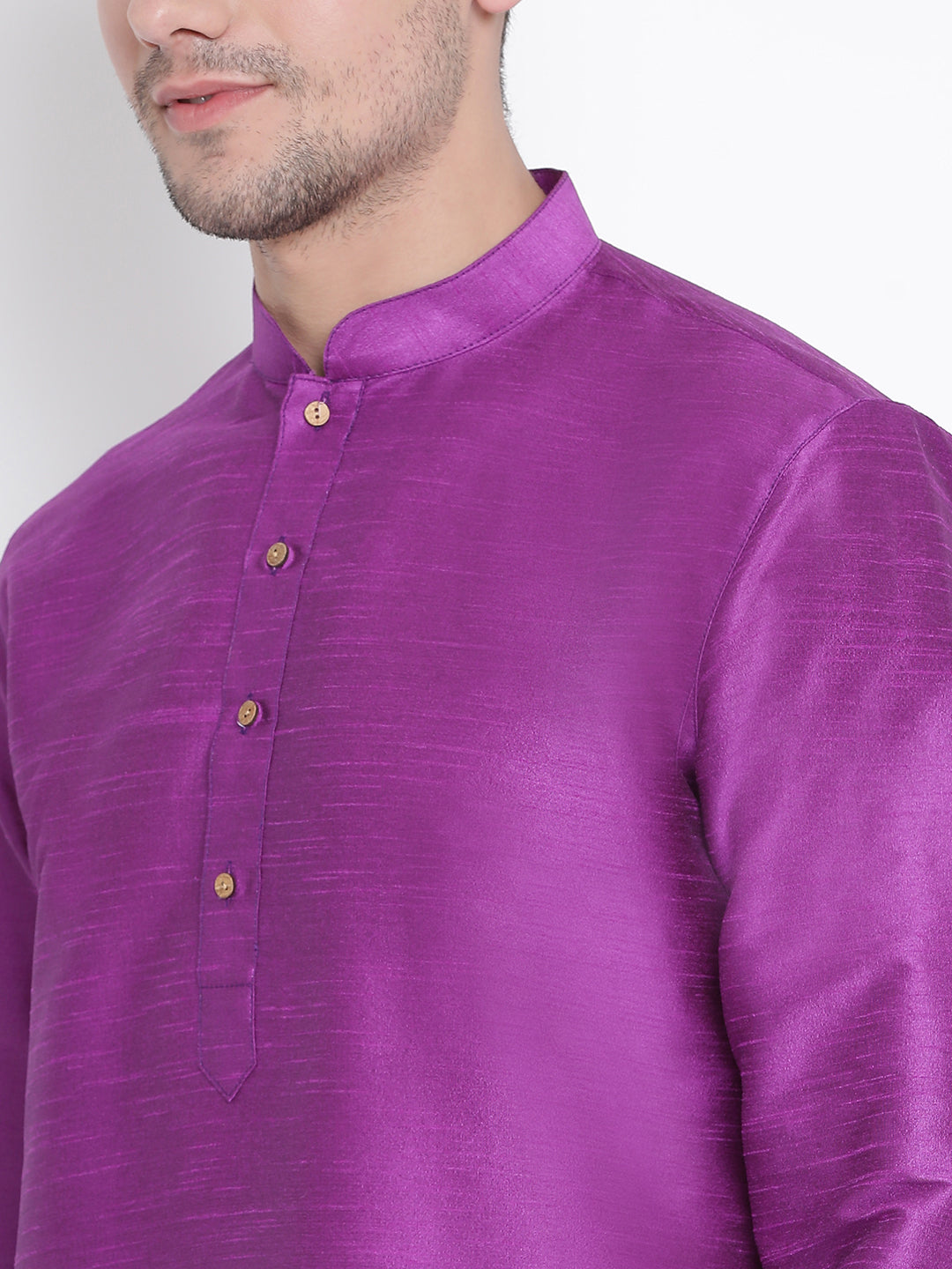 VM by Vastramay Men's Purple Silk Blend Kurta Pyjama Set - Distacart