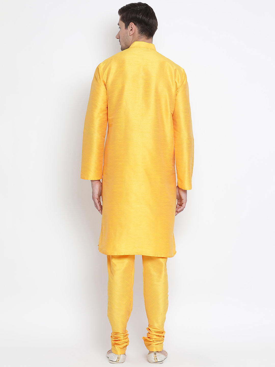 VM by Vastramay Men's Yellow Silk Blend Kurta Pyjama Set - Distacart
