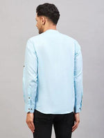 Thumbnail for Fabmade Men Blue Solid Short Kurta - Distacart