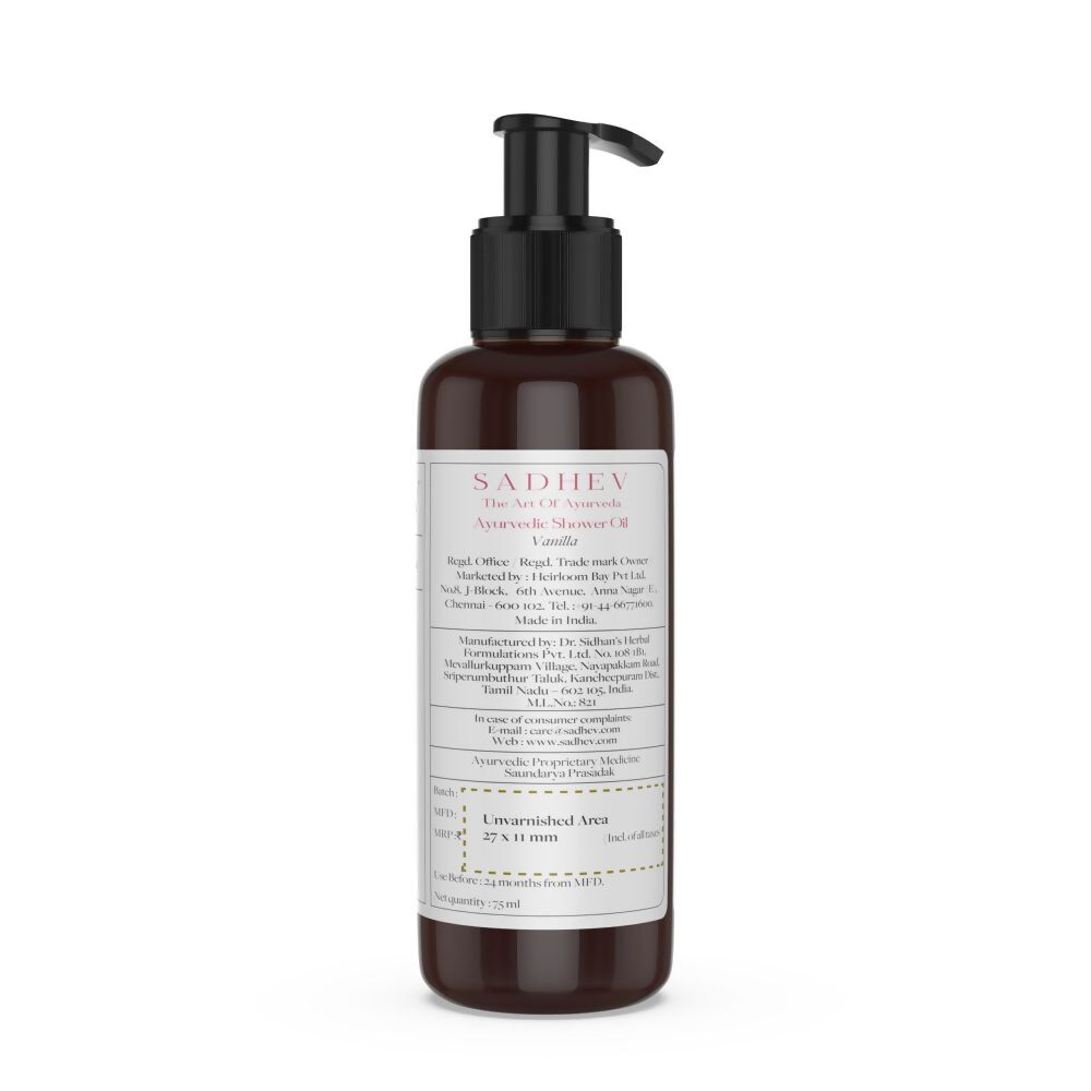 Sadhev Ayurvedic Vanilla Shower Oil - Distacart