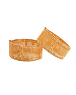 Thumbnail for VOJ Set Of 2 Gold Polished Hand Crafted Bangles