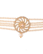 Thumbnail for VOJ Gold Polished Stone And Pearl Studded Traditional Chokar Set