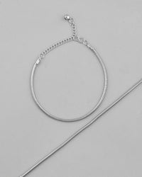 Thumbnail for VOJ Set Of 2 Silver Plated Snake Anklet