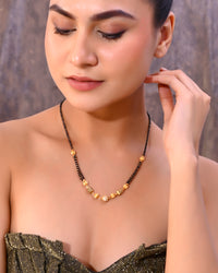 Thumbnail for VOJ Gold Plated Stone Studded Cricular shaped Mangalsutra