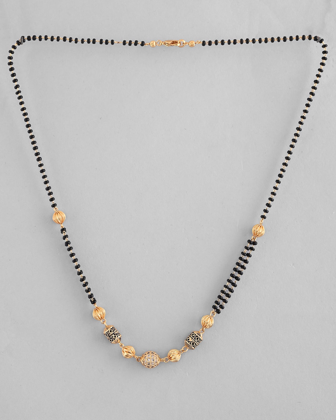 VOJ Gold Plated Stone Studded Cricular shaped Mangalsutra