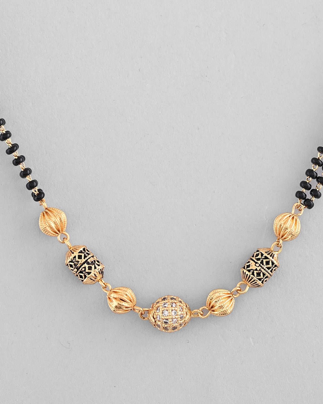 VOJ Gold Plated Stone Studded Cricular shaped Mangalsutra