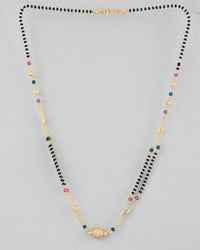Thumbnail for VOJ Gold-Plated AD-Studded & Beaded Layered Mangalsutra