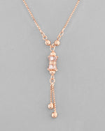 Thumbnail for VOJ Rose Gold-Polished AD Stone Studded Chain - Distacart
