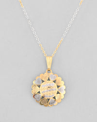 Thumbnail for VOJ White and Yellow Gold Plated Chain With Flower shaped Pandent And Flower shaped Earrings