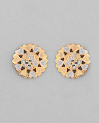Thumbnail for VOJ White and Yellow Gold Plated Chain With Flower shaped Pandent And Flower shaped Earrings