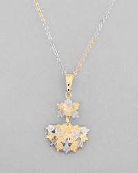 Thumbnail for VOJ White and Yellow Gold Plated Chain With Leaf shaped Pandent And Leaf shaped Earrings