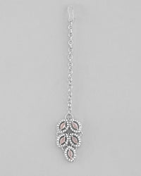 Thumbnail for VOJ Silver Plated Baby Pink AD Stone Studded Designer Jewellery Set With Mangtikka