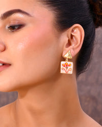 Thumbnail for VOJ Gold Plated Hand Painted Drop Stud Earrings