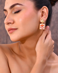 Thumbnail for VOJ Gold Plated Hand Painted Drop Stud Earrings