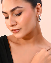 Thumbnail for VOJ Silver Plated Teardrop-Shaped Stud Earrings