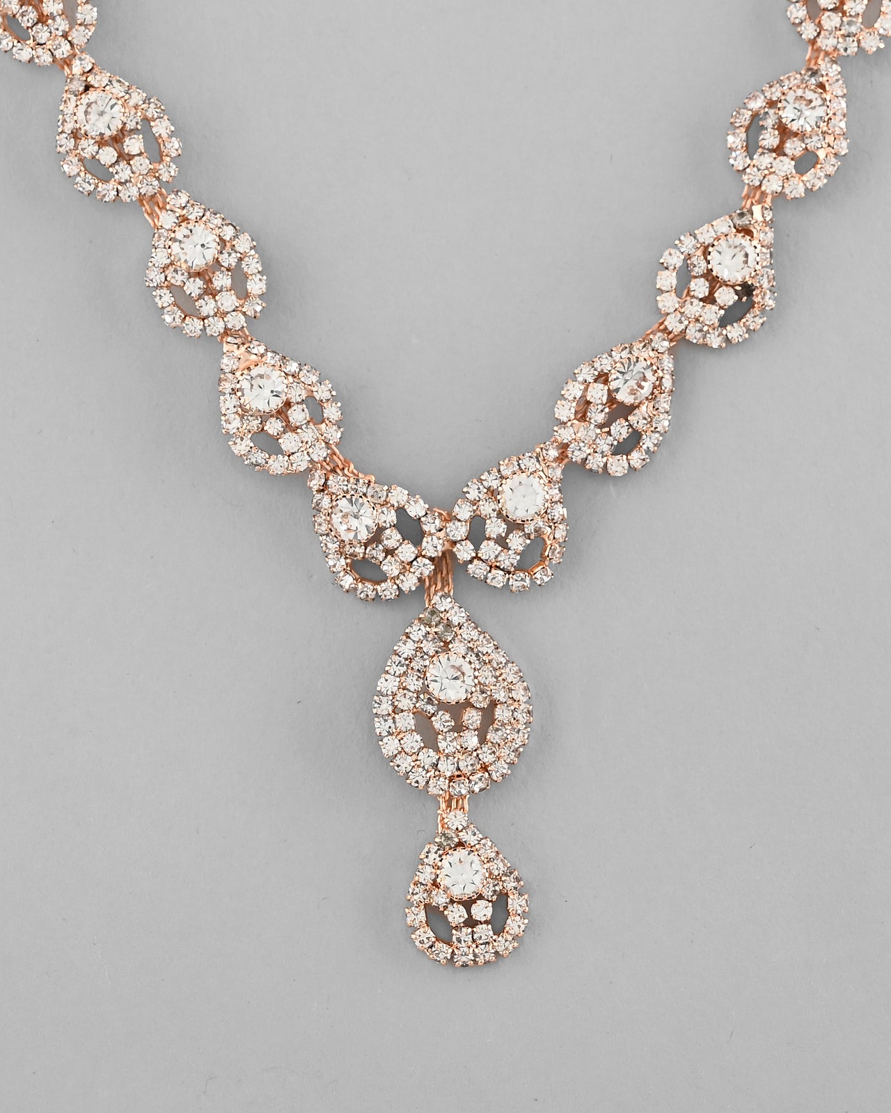 VOJ CZ Stone Studded Gold Plated Jewellery Set