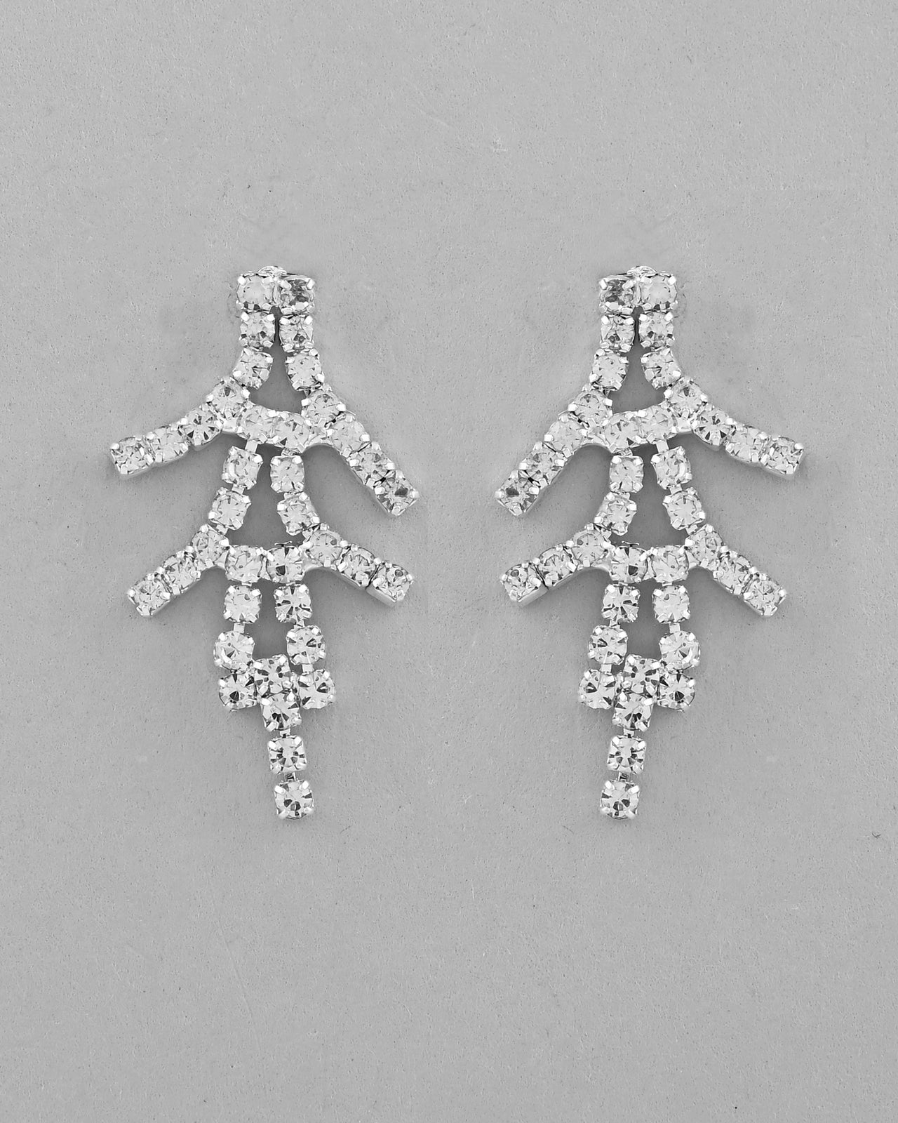 VOJ AD Stone Studded Silver Plated Designer Jewellery Set