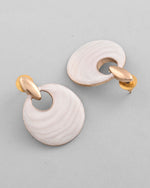 Thumbnail for VOJ Gold-Polished Korean Style White Circular Studs Earrings - Distacart