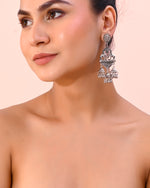 Thumbnail for VOJ Silver-Plated Elephant Oxidized Contemporary Drop Earrings - Distacart