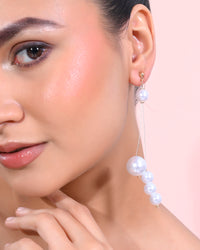 Thumbnail for VOJ Pearl Studded Handcrafted Classic Drop Earrings
