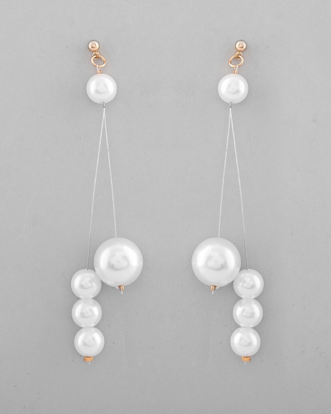 VOJ Pearl Studded Handcrafted Classic Drop Earrings