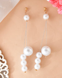 Thumbnail for VOJ Pearl Studded Handcrafted Classic Drop Earrings