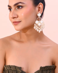 Thumbnail for VOJ Gold Plated geometrical Shaped Classic Drop Earrings