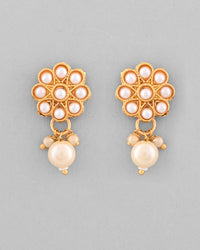 Thumbnail for VOJ Gold Plated Pearl Studded Floral Necklace And Earrings